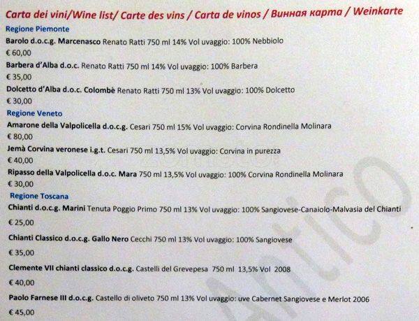 Menu di Borgo Antico 