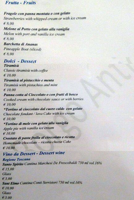 Menu di Borgo Antico 