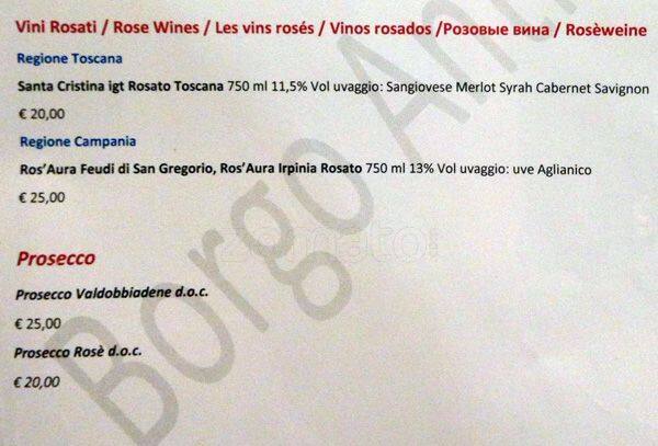 Menu di Borgo Antico 