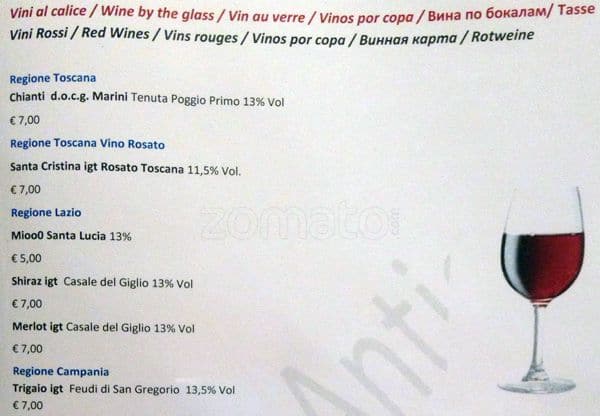 Menu di Borgo Antico 