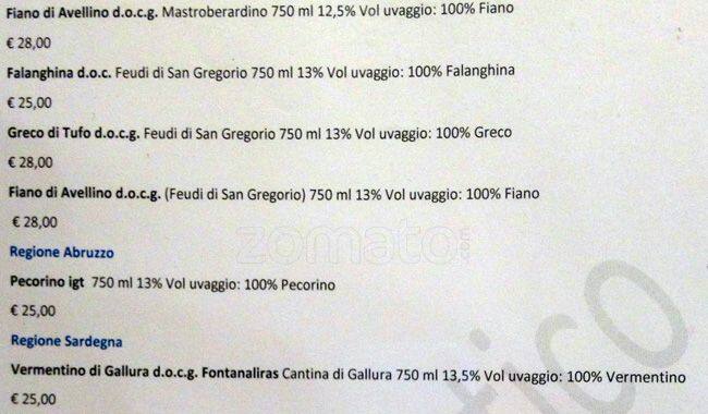 Menu di Borgo Antico 