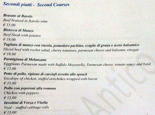Menu di Borgo Antico 