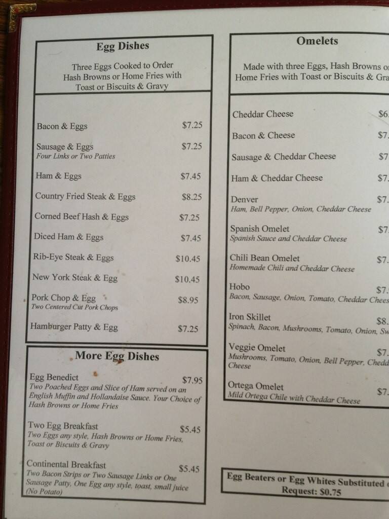 Iron Skillet Restaurant Menu, Menu untuk Iron Skillet Restaurant