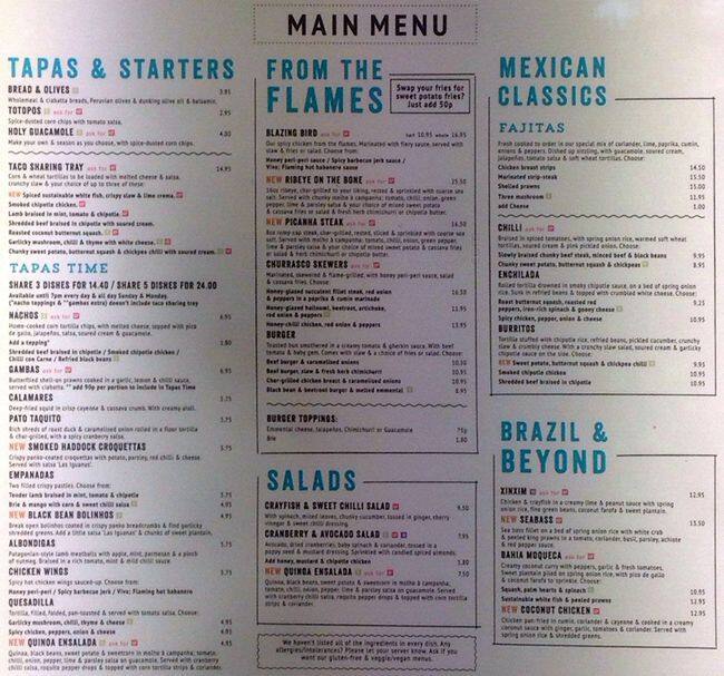 Las Iguanas Menu, Menu for Las Iguanas, Spitalfields, London Zomato UK