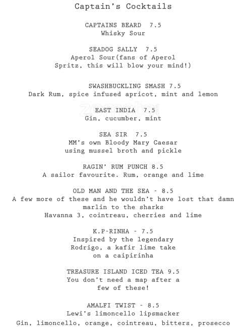 Mussel Men menu