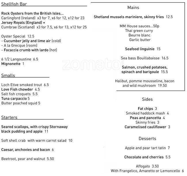 Mussel Men menu