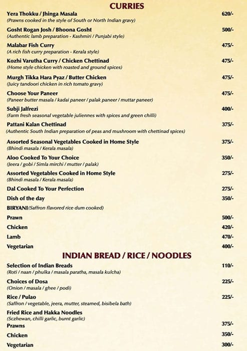 Symphony - Ramada menu