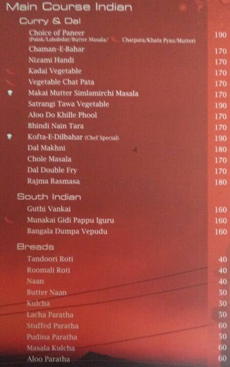 Utsi Menu Menu at Utsav, Secunderabad, 221 Tivoli Road
