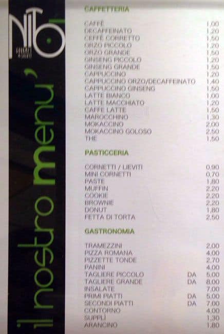 Menu di NITO' Gourmet & Salute 
