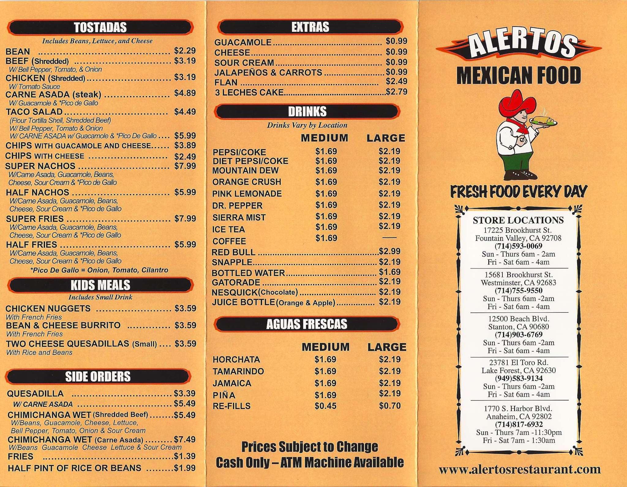 Mexican Food Menu Items In Spanish