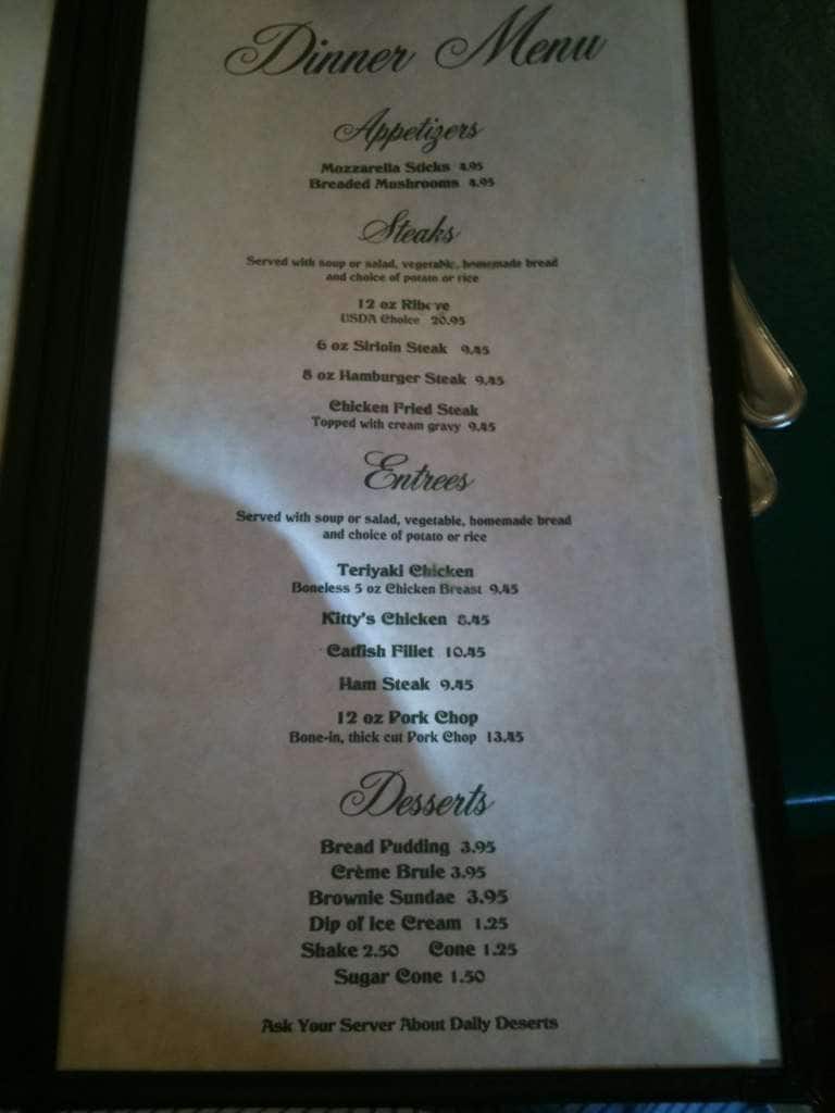 Menu at Noble House restaurant, Watonga
