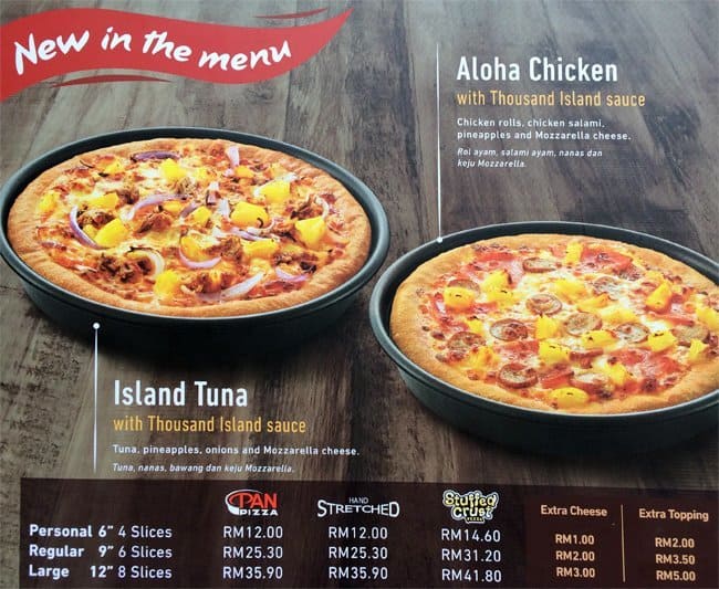 Pizza Hut Menu Menu For Pizza Hut Ss 7 Selangor