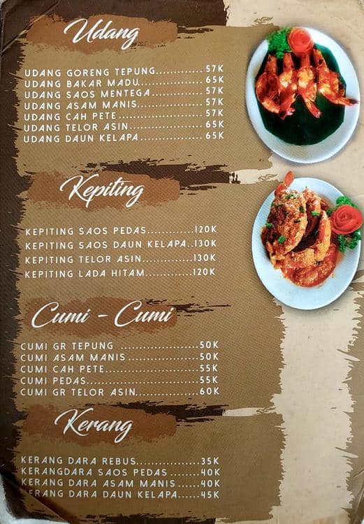 Menu At Daun Kelapa Restaurant, North Jakarta, Ruko Inkopal