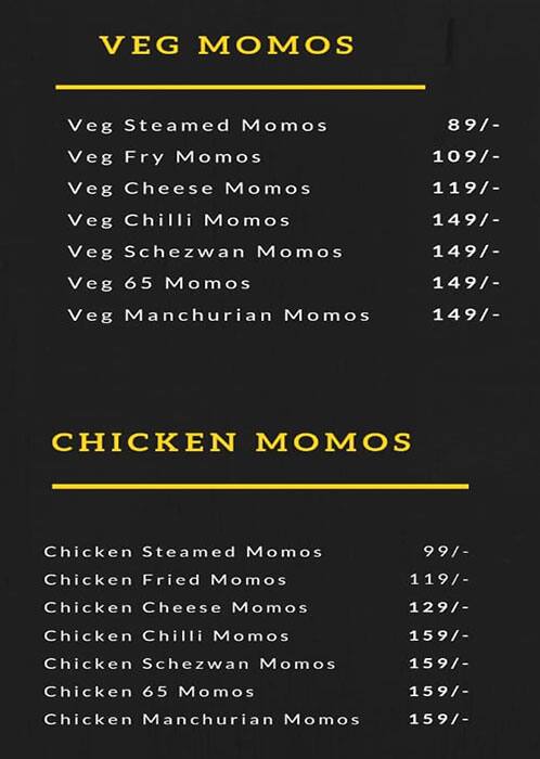 Momo Bite menu