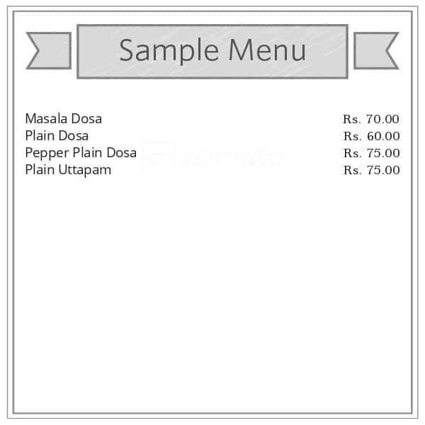 Popular South Indian menu