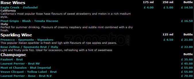 Turquoise menu