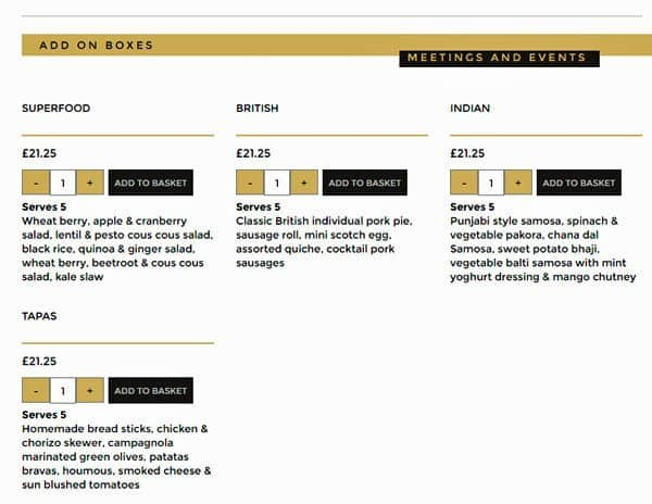 Philpotts Ltd menu