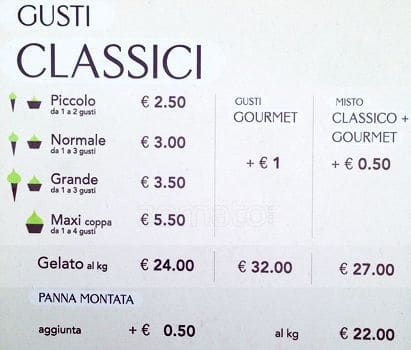 Menu di Pretto 