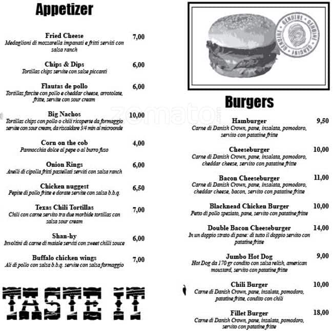 Menu di Crazy Bull Cafe 