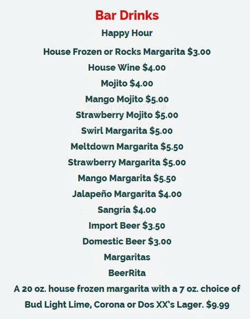 Menu at Salsa TexMex Frisco restaurant, Frisco