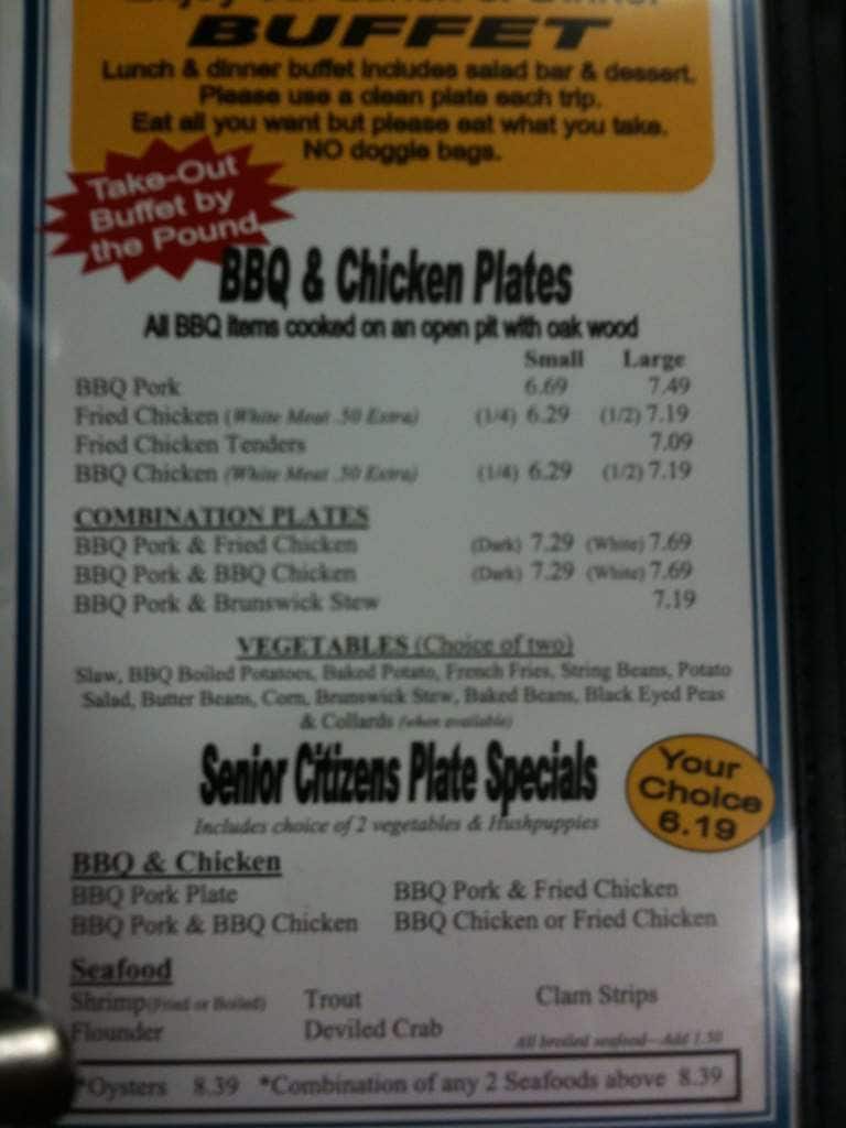 McCall's Bar-B-Q & Seafood меню