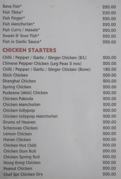 The Roost - Non vegetarian Family Restaurant menu