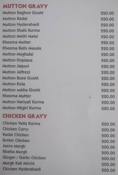 The Roost - Non vegetarian Family Restaurant menu