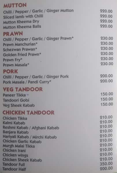 The Roost - Non vegetarian Family Restaurant menu