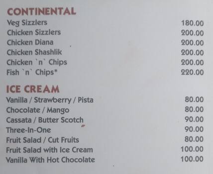 The Roost - Non vegetarian Family Restaurant menu