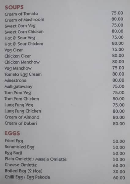 The Roost - Non vegetarian Family Restaurant menu