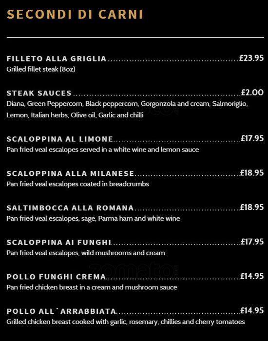 Rigatoni's menu