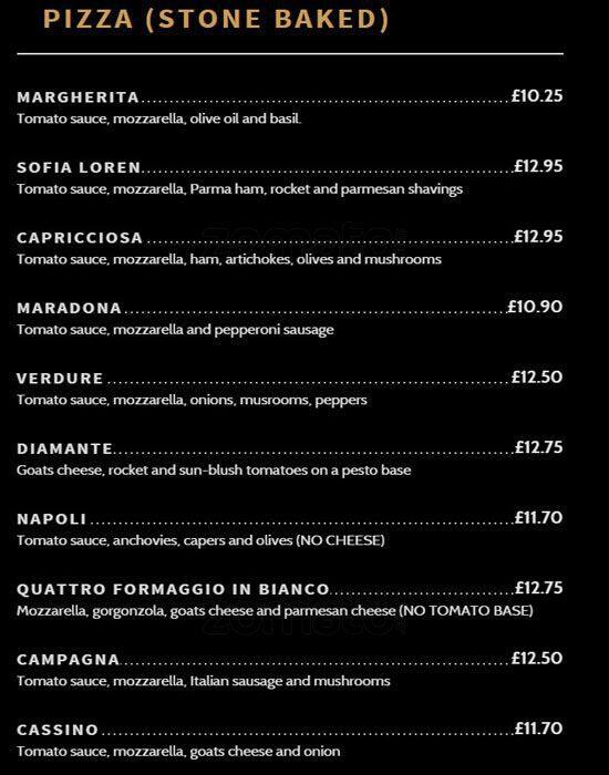 Rigatoni's menu