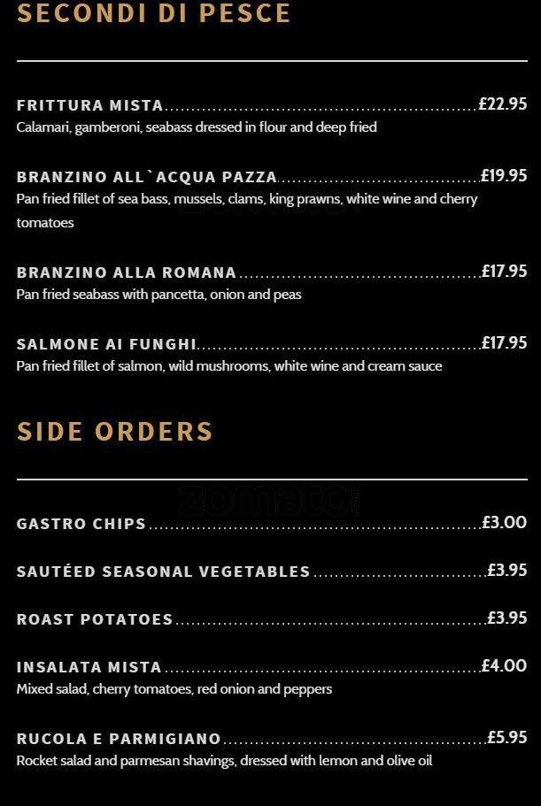 Rigatoni's menu