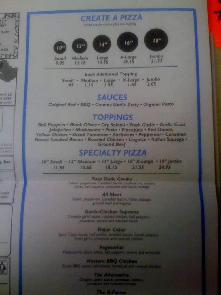 Marco's Pizza Menu, Menu for Marco's Pizza, Corning, Chico Urbanspoon