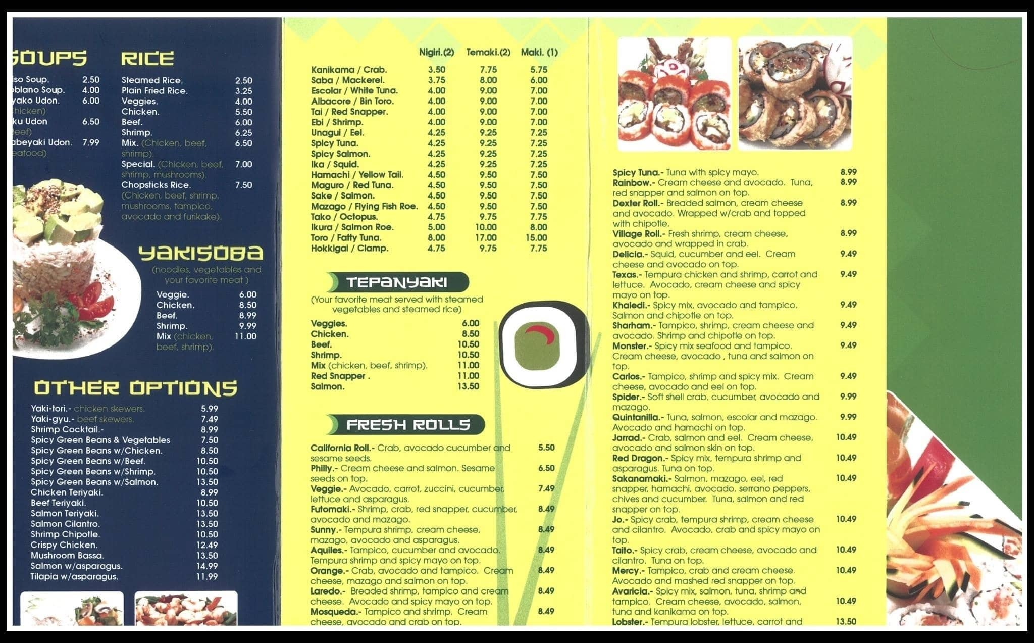 chopsticks lebanon menu