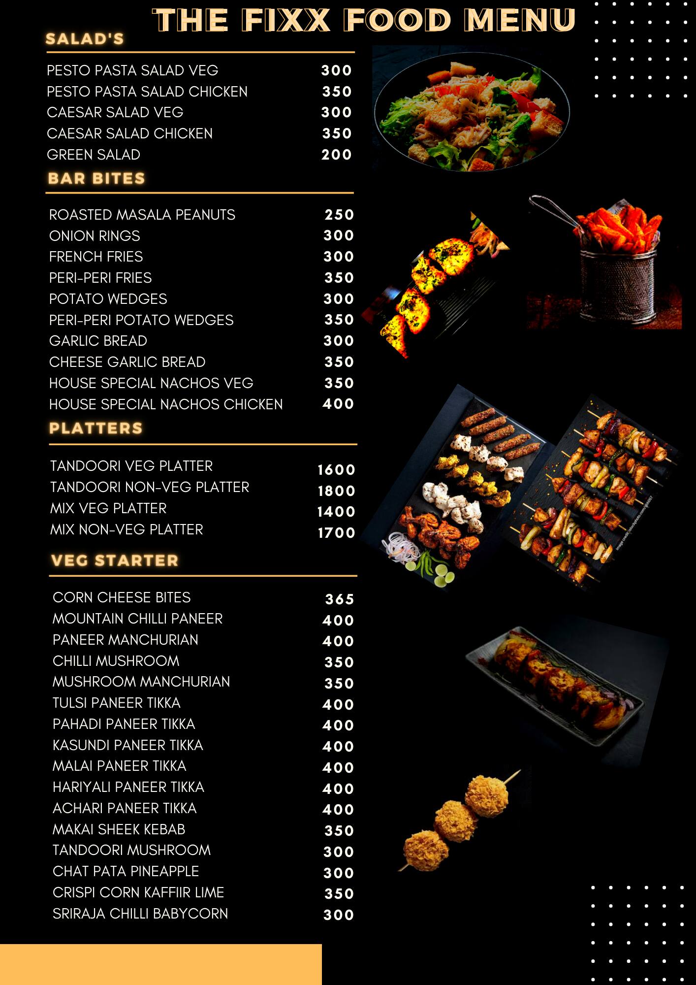 Menu of The Fixx, Koramangala 4th Block, Bangalore