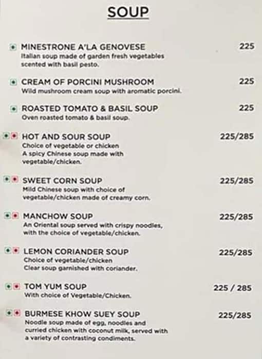 Menu of W Cafe By Wyndham, Phase 11, Mohali