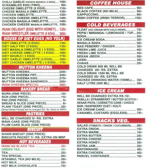 Koolar & Co menu
