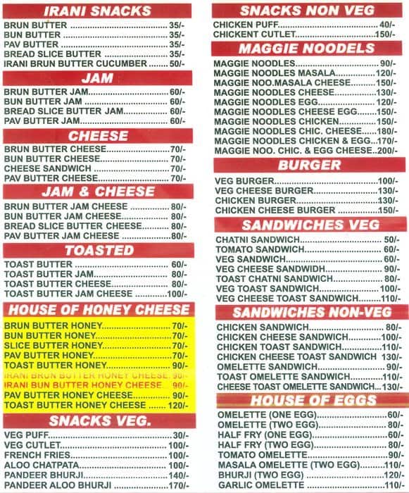 Koolar & Co menu