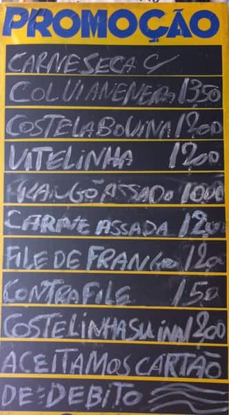 Café e Bar Nosso Cantinho cardápio