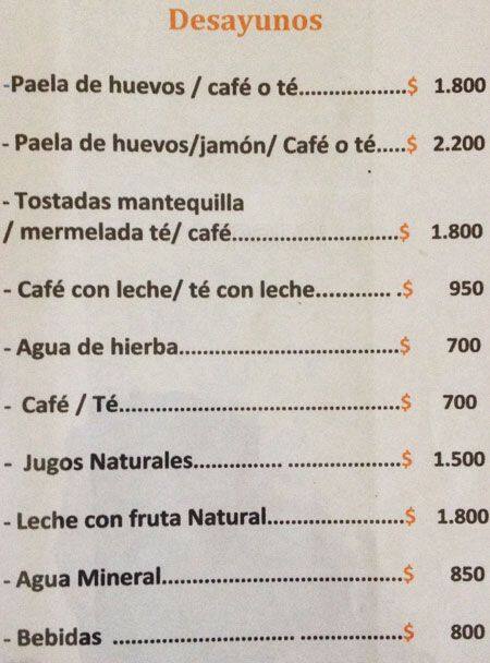 Restobar Tinku меню
