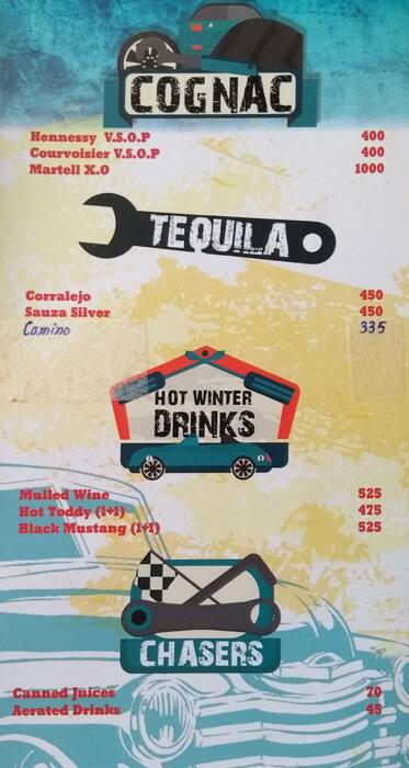 Garage Inc., New Delhi menu