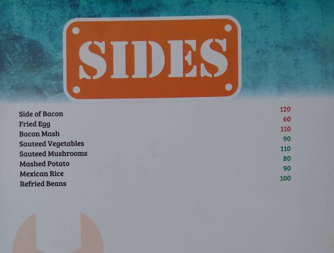 Garage Inc., New Delhi menu