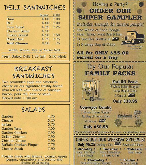 Menu at Steak & Hoagie Factory, Fairless Hills