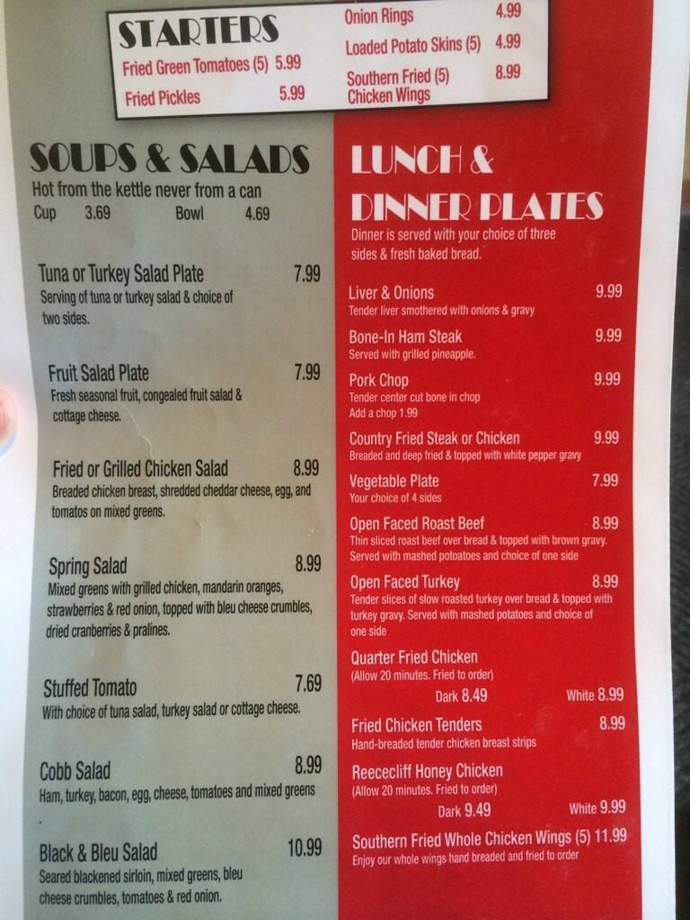 Reececliff Restaurant a Tampa Bay Foto del Menu con Prezzi