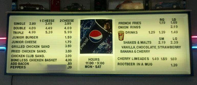 Menu at Arnold's Old Fashioned Hamburgers, Tulsa, W 51st St