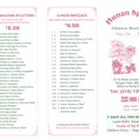 Hunan Spring Chinese Restaurant Menu