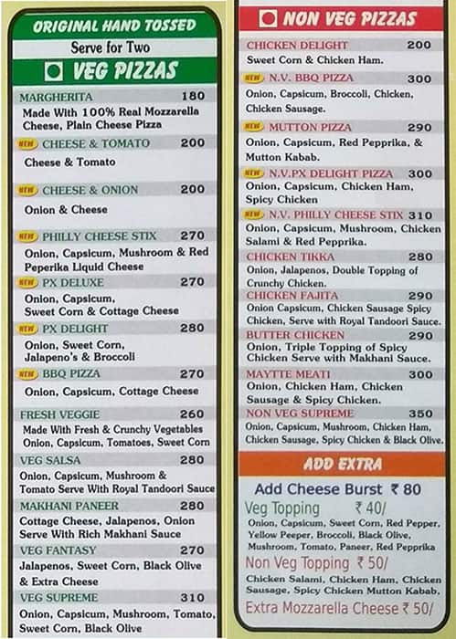 Menu of Pasta Xpress, Sector 11, Dwarka, New Delhi