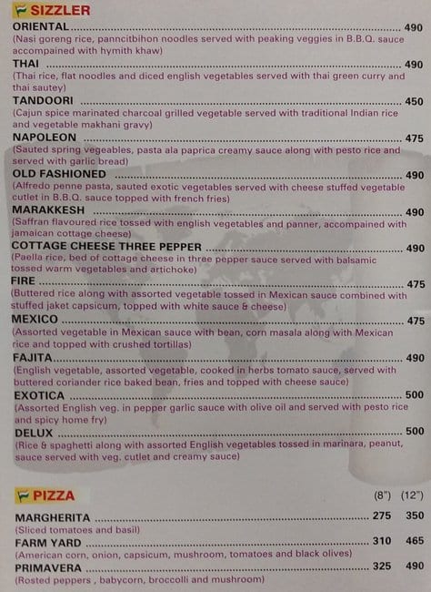 Flags World Cuisine menu