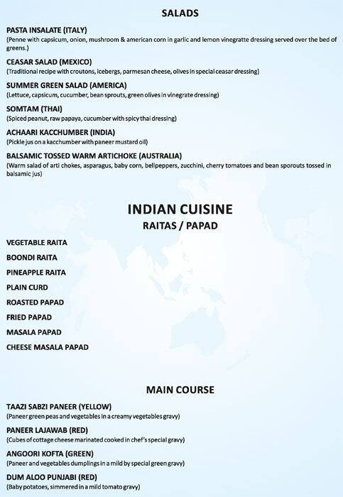 Flags World Cuisine menu